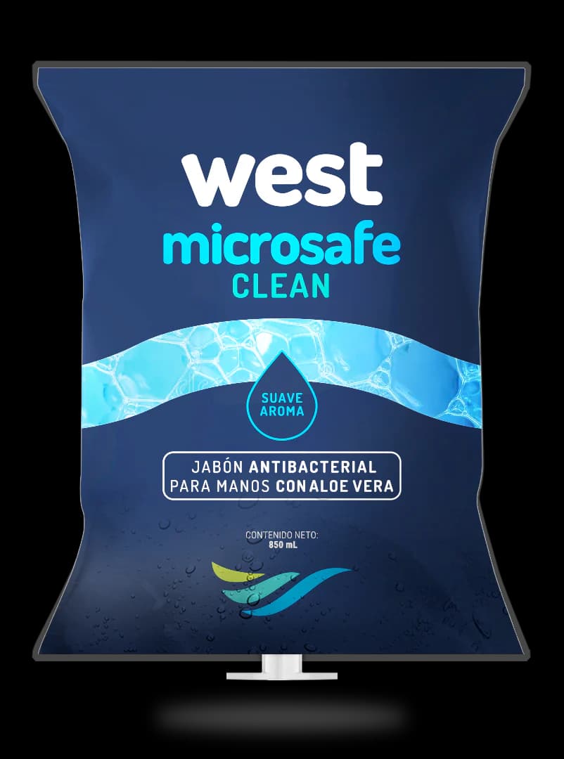 Jabón antibacterial para las manos west microsafe clean