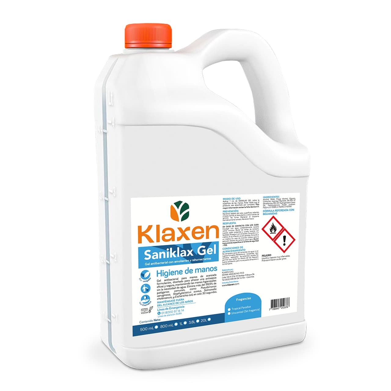 Saniklax - Gel Antibacterial con Alcohol