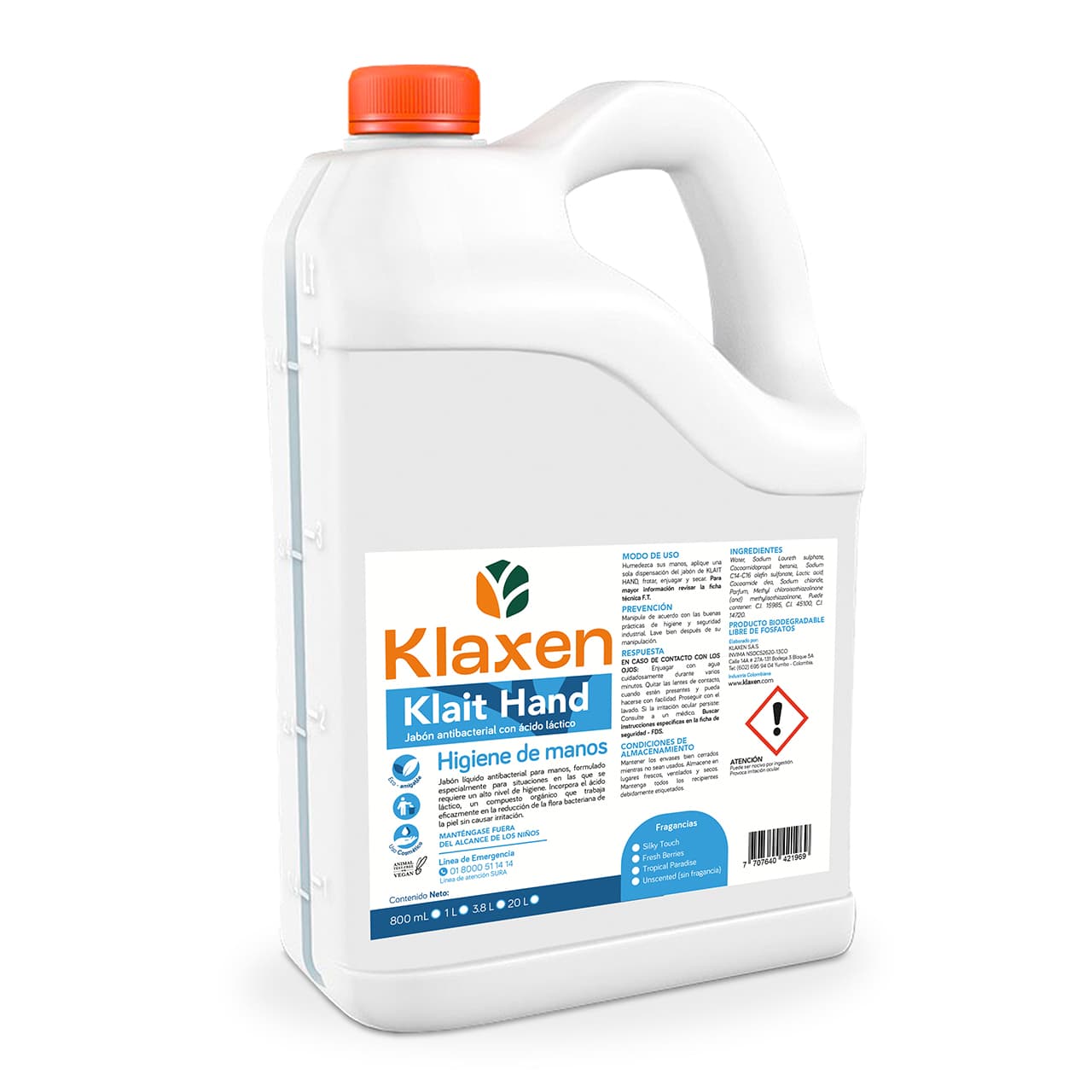 Klait Hand - Jabón Antibacterial con Ácido Láctico