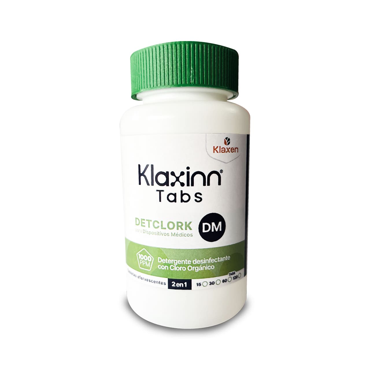 Klaxinn Tabs Detclork 1000 DM - Tabletas Efervescentes Desinfectantes 2 en 1 para Dispositivos Médicos