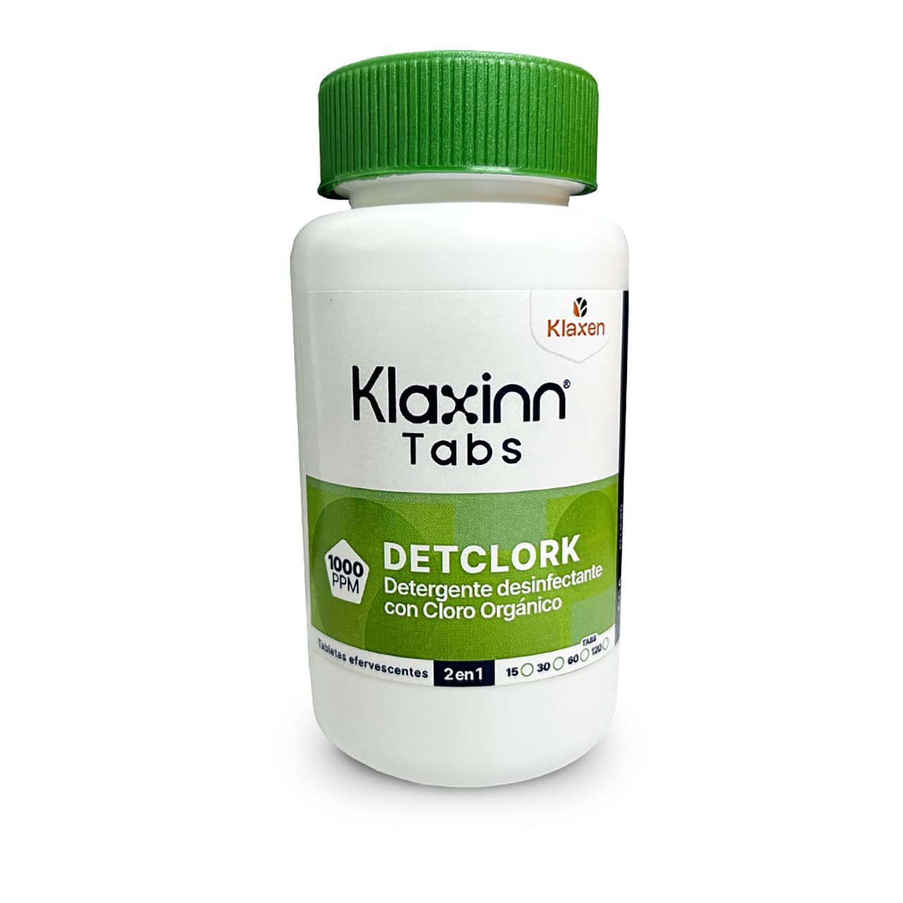 Klaxinn Tabs Detclork 1000 ppm - Tabletas Efervescentes Desinfectante y Detergente 2 en 1
