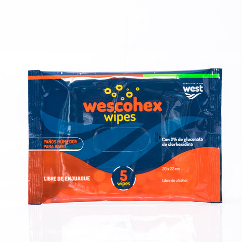 Paños húmedos wescohex wipes 5 uds